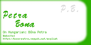 petra bona business card