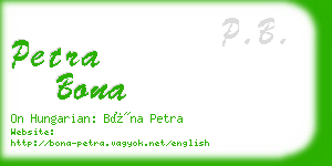 petra bona business card